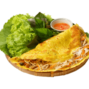 Bánh xèo (Xeo cake) banh xeo Vietnamese pancake - Nhà hàng chay Vì Quẻ Kitchen