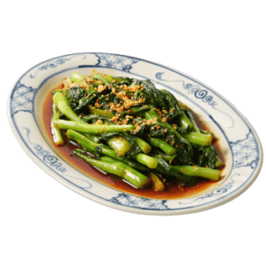 vi que kitchen Cai ngong xao tuong cay Fried choy sum with spicy sauce - Nhà hàng chay Vì Quẻ Kitchen