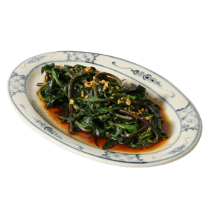 Rau rừng xào tỏi, món rau lủi xào tỏi chay bổ dưỡng - Nhà hàng chay Vì Quẻ Kitchen