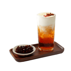 Hồng trà Macchiato, món hồng trà Macchiato chay với thạch café - Nhà hàng chay Vì Quẻ Kitchen