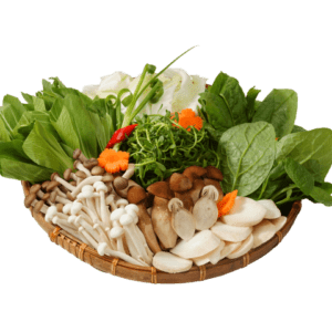 Lẩu cháo nấm mối rau đắng, món lẩu cháo chay với nấm mối và rau đắng - Nhà hàng chay Vì Quẻ Kitchen