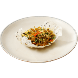 Tảo xoắn Chile sốt Vang, món tảo xoắn chay với sốt vang và sa tế - Nhà hàng chay Vì Quẻ Kitchen