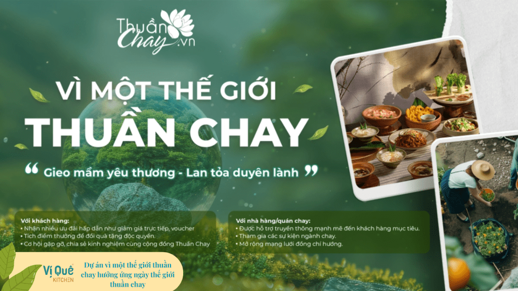 Poster của dự án "Vì một thế giới thuần chay" hưởng ứng Ngày Thế giới Thuần Chay


